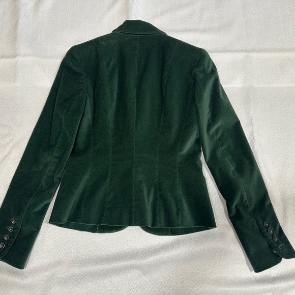 Tahari Velvet Blazer, Size 2, Green - Picture 2 of 8